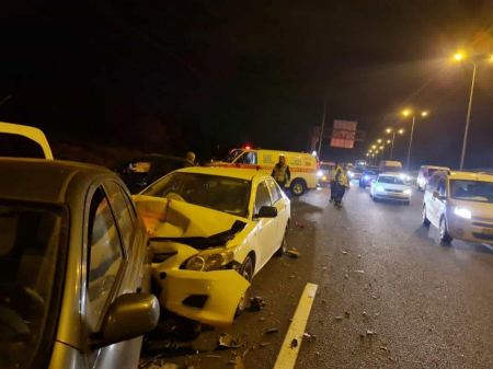 اصابات بحادث بين عدة مركبات قرب شفاعمرو